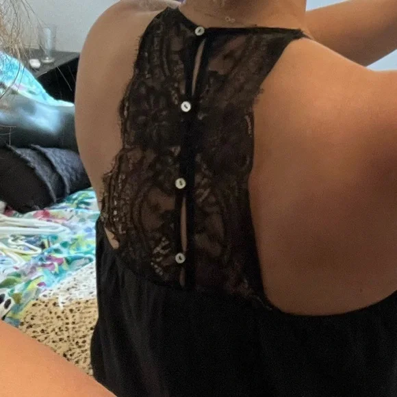 H&M Black Ruched Tie Front Halter Maxi Dress - Picture 3 of 3